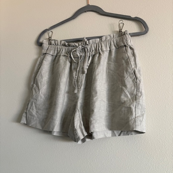 Reiss Lacey Linen Blend Pull On Shorts in Gray Size 4 - Picture 3 of 13